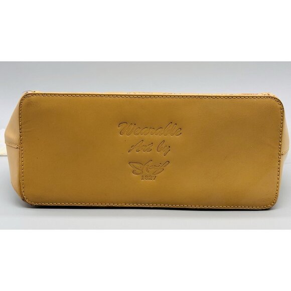 Sharif Hieroglyphic Embossed Leather Purse Satchel Removable Horus Keychain - Picture 10 of 13